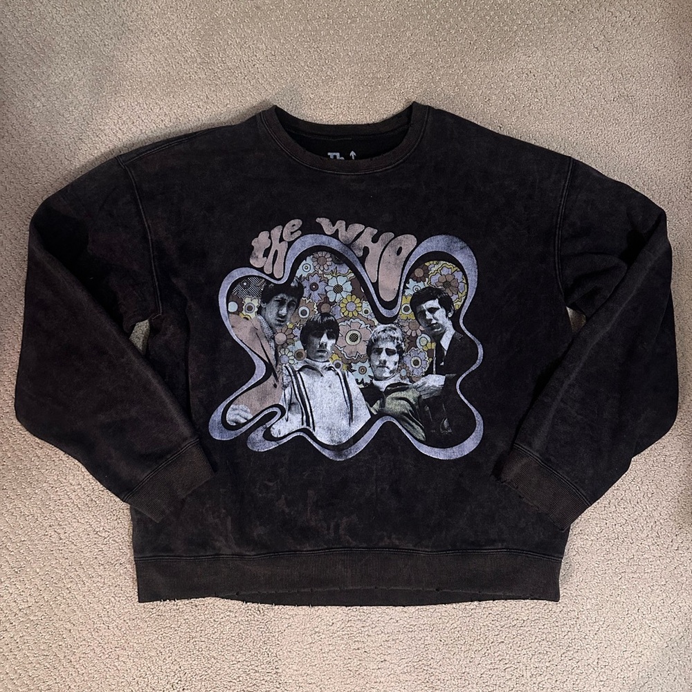 Black Graphic Crew Neck